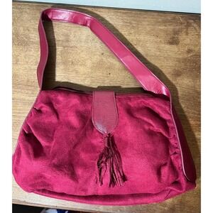 Avon Canada tag-vintage red purse vegan leather 12x6x5 cute boho chic hippie